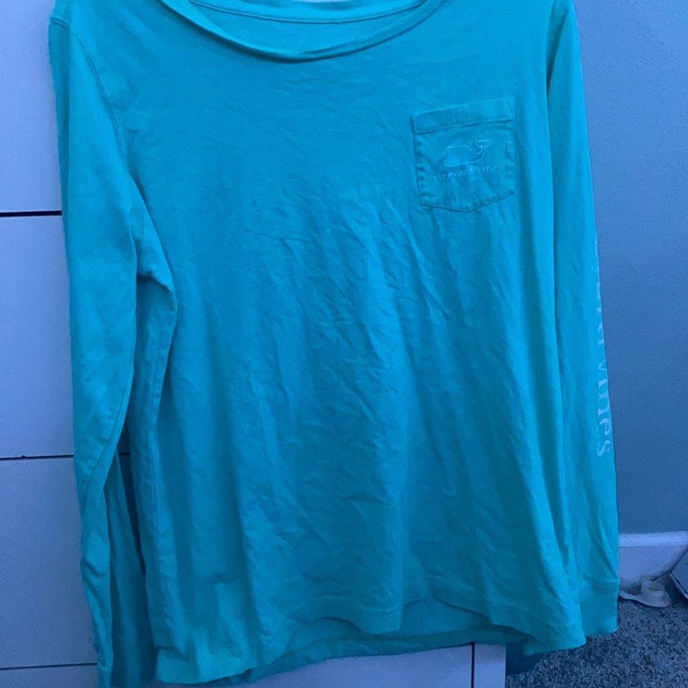Teal vineyard vines long sleeved shirt